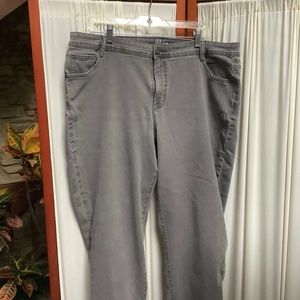 Women’s Gray Cotton Jeans With Stretch Slim Leg Size 18W Style & Co